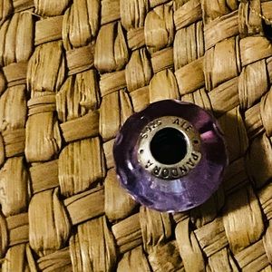 Pandora murano glass bead lavender, Sterling silver Authentic